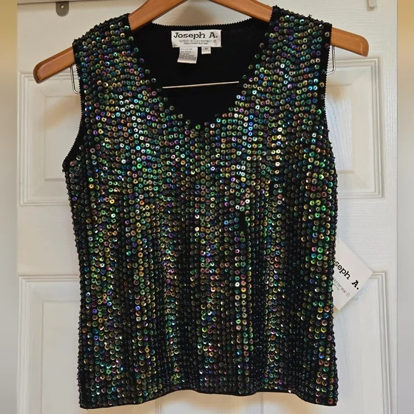 Joseph Multicolor Sequin Tank Top - Picture 1 of 9